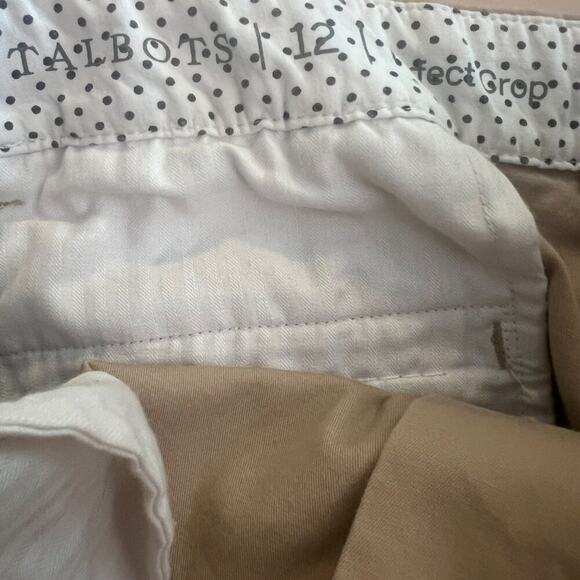 Talbots Women's Beige Perfect Crop Pants with Button Hem Detailing, Size 12 - Picture 8 of 9